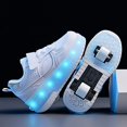 thumbnail image 6 of Kids Wheels Shoes with Lights Rechargeable Roller Skates Shoes Retractable Wheels Shoe LED Flashing Sneakers for Girls Boys Gift, 6 of 19