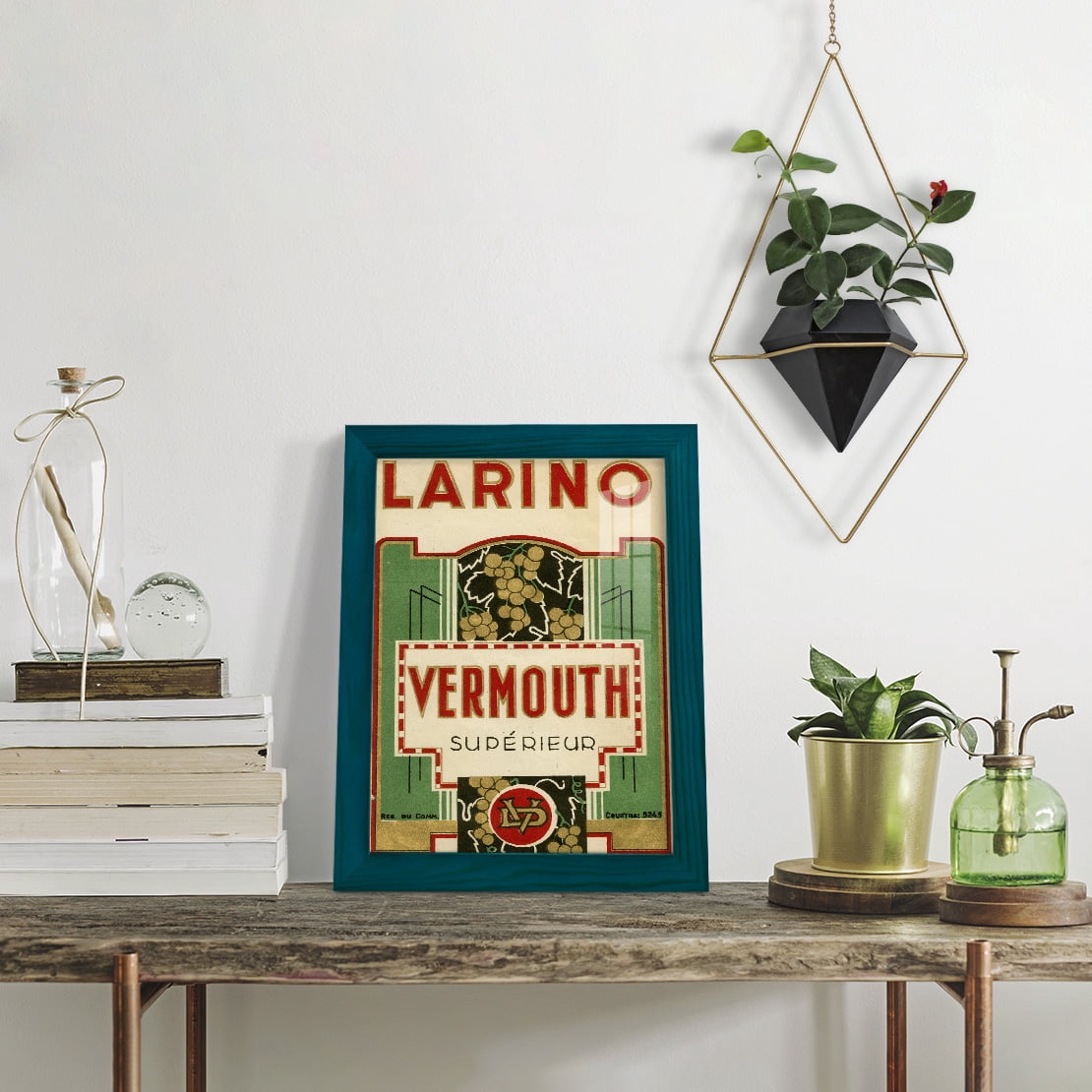 Larino Vermouth -Framed Print w/glass-Ocean Blue