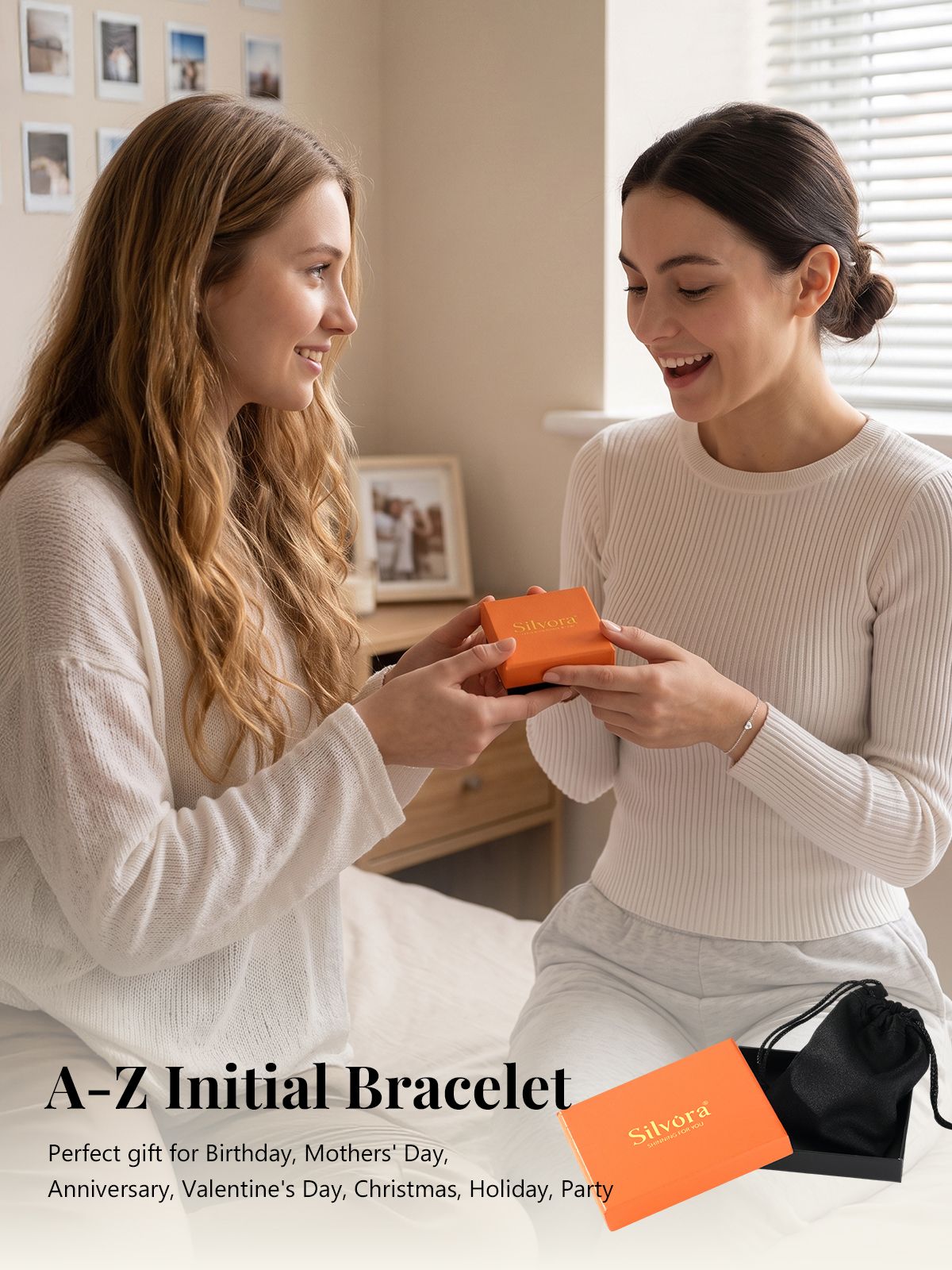 Silvora Initial Heart Bracelet 925 Sterling Silver photo 4