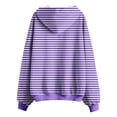 thumbnail image 4 of Women's Casual Fashion Style Autumn/Winter Striped Print Zipper Pocket Top Hoodie Long Loose Sweatshirts Women Woman's Zip Hoodie Zip up Womens Sweatshirt Womens Hooded Sweatshirts Pullover Small, 4 of 4