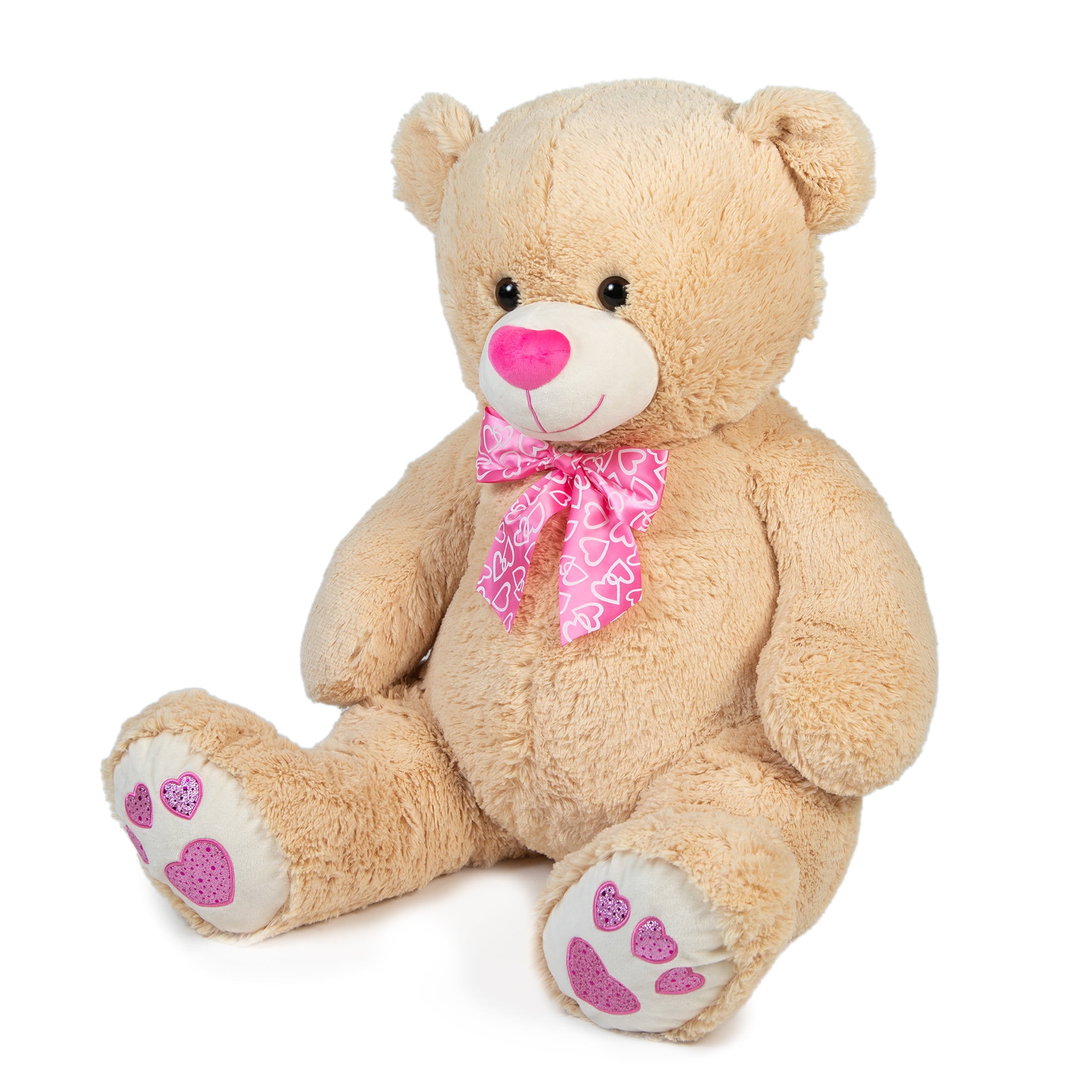 Way to Celebrate! 30" Tan Valentine Bear Plush Toy