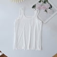 thumbnail image 5 of WAVSUF Girls Cami Tank Tops Crew Neck Sleeveless Ruffle Hem Kids Summer Casual Daily Underwear White Size 6, 5 of 9