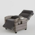 thumbnail image 5 of IdeaHouse Outdoor Reclining Chairs with Extended Footrest, Adjustable Rattan Patio Lounge with Flip-Up Table, 150° Lay-Flat Reclining Chair, Light Grey, 5 of 8