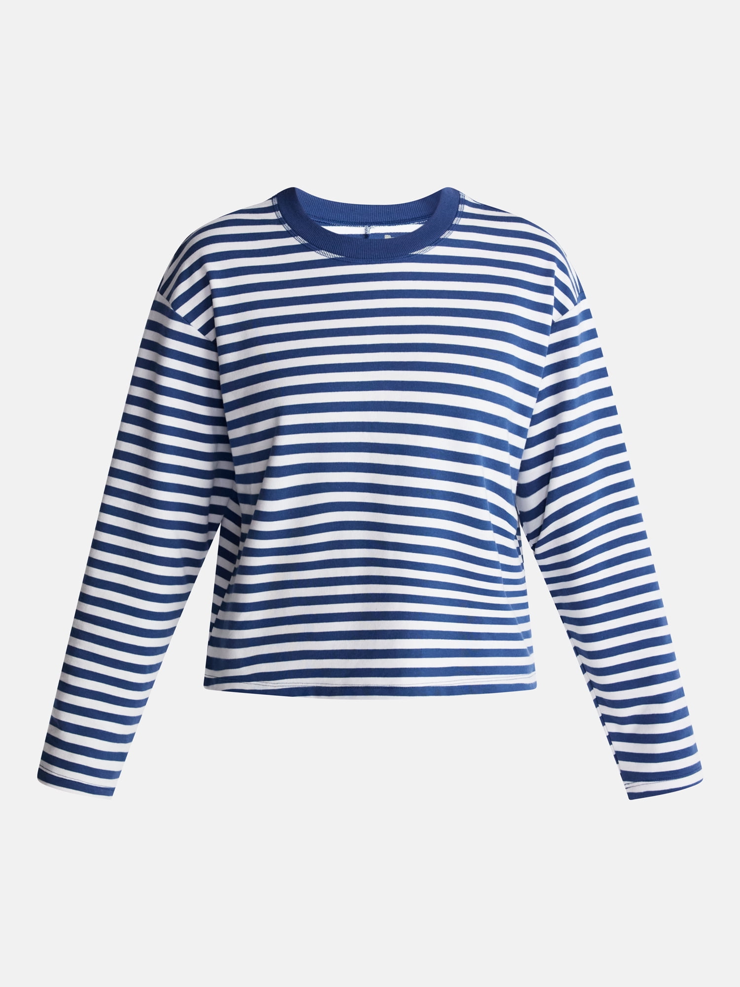 No Boundaries Oversize LS Stripe Tee, Women’s Sizes XXS-XXL