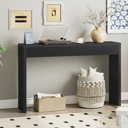 HOOBRO 47.2 Console Table Sofa Table Open Storage Minimalist Style for Entrance Hallway Living Room Bedroom Dining Room Corridor Black BK123XG01