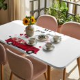 thumbnail image 3 of Valentine's Day Table Cloths for 5 Foot Rectangle Tables, Love Heart Roses Romantic Modern Art Patio Waterproof Elastic Fitted Tablecloths, Washable Rectangular Table Cover for Camping, 3 of 8