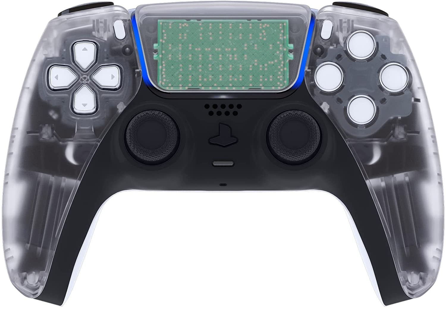 Clear Touchpad Front Housing Shell for PS5 Controller DIY Replacement
