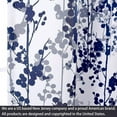 thumbnail image 2 of DriftAway Leah Abstract Floral Blossom Ink Painting Room Darkening Kitchen Tier Window Treatment, Set of Two, each 28"x36"+ 2" header (Navy/Gray), 2 of 6