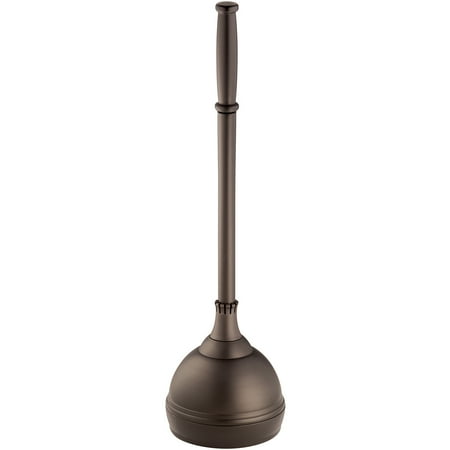 InterDesign Kent Bathware, Toilet Plunger and Holder for Bathroom Storage, Bronze