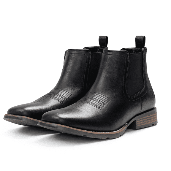 IUV Cowboy Boots For Men Ankle Boots Western Boot Casual Dress Slip On Chelsea Men