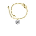 thumbnail image 2 of Delight Jewelry Silvertone Large Script Letter - P - 3/4'' Disc - Gold-tone Paw Infinity Link Chain Bracelet, 6"+2" Extender, 2 of 3