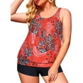 thumbnail image 3 of Plus Size Tankini Swimsuits for Women Blouson Swim Tops with Boyshorts Two Piece Bathing Suits, 3 of 8