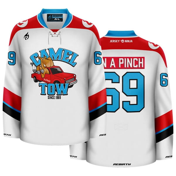 Camel Tow Funny Hockey Jersey (Adult Goalie 3XL) Camel Tow Funny Hockey Jersey (Adult Goalie 3XL)