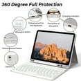 thumbnail image 4 of kenke for iPad 11/10th Gen Case with Keyboard 11/10.9 inch 2025 A16/2022, Detachable Wireless Bluetooth Keyboard Case Thin & Light with Built-in Left Side Pencil Holder, White Square Keycaps,Gray, 4 of 8