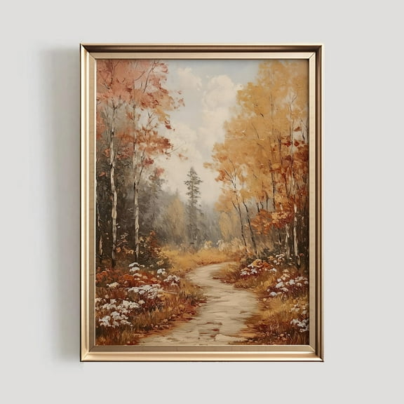 Modroom Fall Decor Landscape Print | Fall Wall Art | Vintage Style Autumn | Fall Forest Wall Art |#967 Wall Art, Modern Wall Decor, 8x12 UNFRAMED