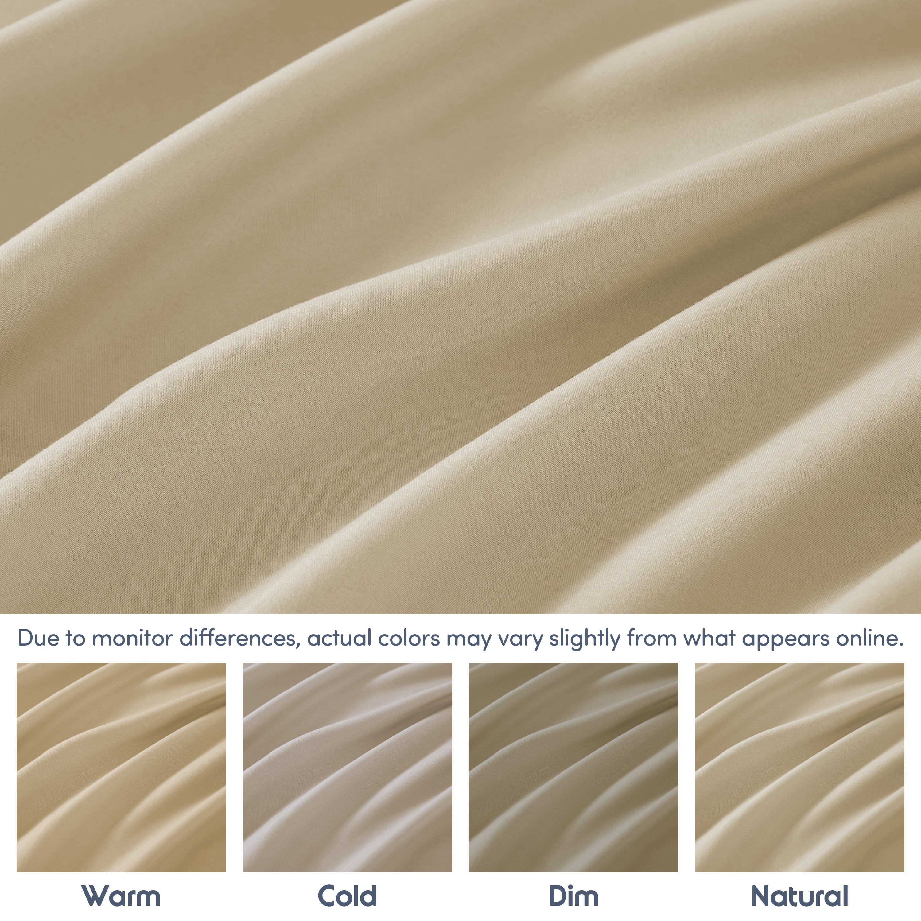 Lammaloe 2 Pack Extra Deep Pocket Twin XL Fitted Sheet Only, Fits 18" to 24" Mattress, Soft Microfiber Fitted Bed Sheet, Beige Cream