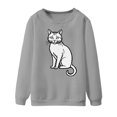 thumbnail image 4 of Weikingp Womens Pullover Sweatshirts Cotton Sweatshirts for Women Cute Clothes for Women Pullover Sweaters for Women Sweatshirts for Women Gray 2XL, 4 of 4