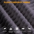 thumbnail image 3 of Miniyam 78.7" Wide Convertible Corduroy Sofa Bed, Tufted Futon Couch with No Assembly for Small Spaces, Dark Gray, 3 of 7