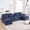 Corduroy-Blue, variant on 133" Comfortable and Plush Living Room Sectional Sofa with Double Recliner and Deep Seat, Corduroy U-Shaped Cloud Sectional Couch with Center Console