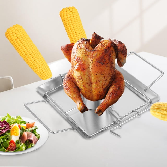 OFFIGAM 1 Set Meat Roasting Rack Stainless Steel For Outdoor Roasting Adults