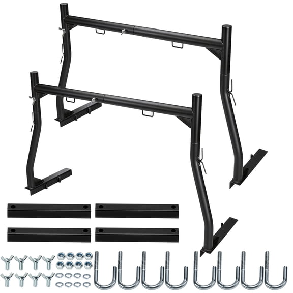 XYJBHB Extendable Truck Bed Ladder Rack, 800 lbs Heavy-Duty Capacity, Universal No-Drill Installation for Pickup Trucks