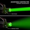 thumbnail image 3 of Linterna frontal de luz verde para visión nocturna, faro verde ultrabrillante, faro Led recargable por USB para caza, 3 of 5