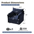 thumbnail image 2 of JULY'S SONG 24.5" Deep Seat Accent Chair, Modern Sofa Chairs in Living Room, Upholstered Oversized Chair with Detachable Cover & Removable Backrest, Blue, 2 of 8