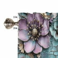 thumbnail image 5 of nqOlkjepod Purple Flowers Farmhouse Short Window Curtain Valances, Retro Floral Pastoral Mottled Walls Rod Pocket Kitchen Valances for Living Room Bedroom Bathroom Cafe, 1 Panel - 42" x 12", 5 of 8