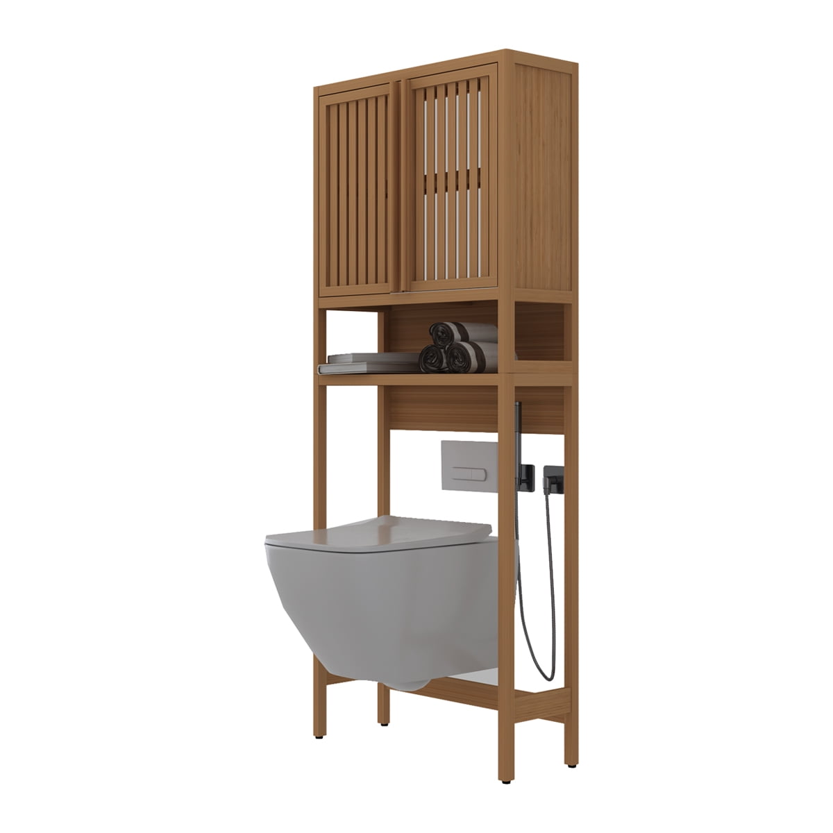 Space Saving Beautiful Finish Large Capacity Bathroom Organizer Freestanding