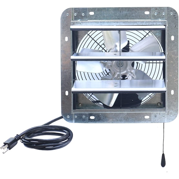 Iliving 10 inch Shutter Exhaust Attic Garage Grow Fan, Ventilation fan with 3 Speed Thermostat 6 Foot Long 3 Plugs Cord