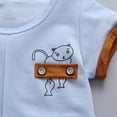 thumbnail image 3 of T Shirts Pants Set for Boy Short Sleeve Round Collar Cute Cartoon Prints Tee Shorts Trousers Sets Soft Infant Toddler Kids Children Summer Outfits Blue L/100/10, 3 of 5