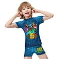 thumbnail image 4 of Geometry Dash Geometry Dash Geometry Dash Boys Two Piece Rash Guard Swimsuits Kids Short Sleeve Swimwear Sets Bathing Suit, 4 of 7