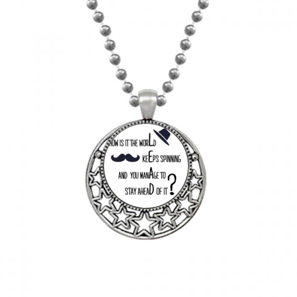 Question aux Dirigeants Célèbres Citation Colliers Pendentif Rétro Étoiles de Lune Bijoux