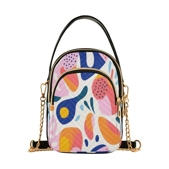 ALAZA Chain Crossbody Bags for Women Colorful Print Shoulder Handbag Phone Purse