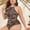 leopard print, variant on Plus Size Two Piece Bikini Set with Tummy Control and Cheeky Bottom XL To 5XL Summer Swimwear for Women High Neck Mesh Waist Leopard Print Swimsuit