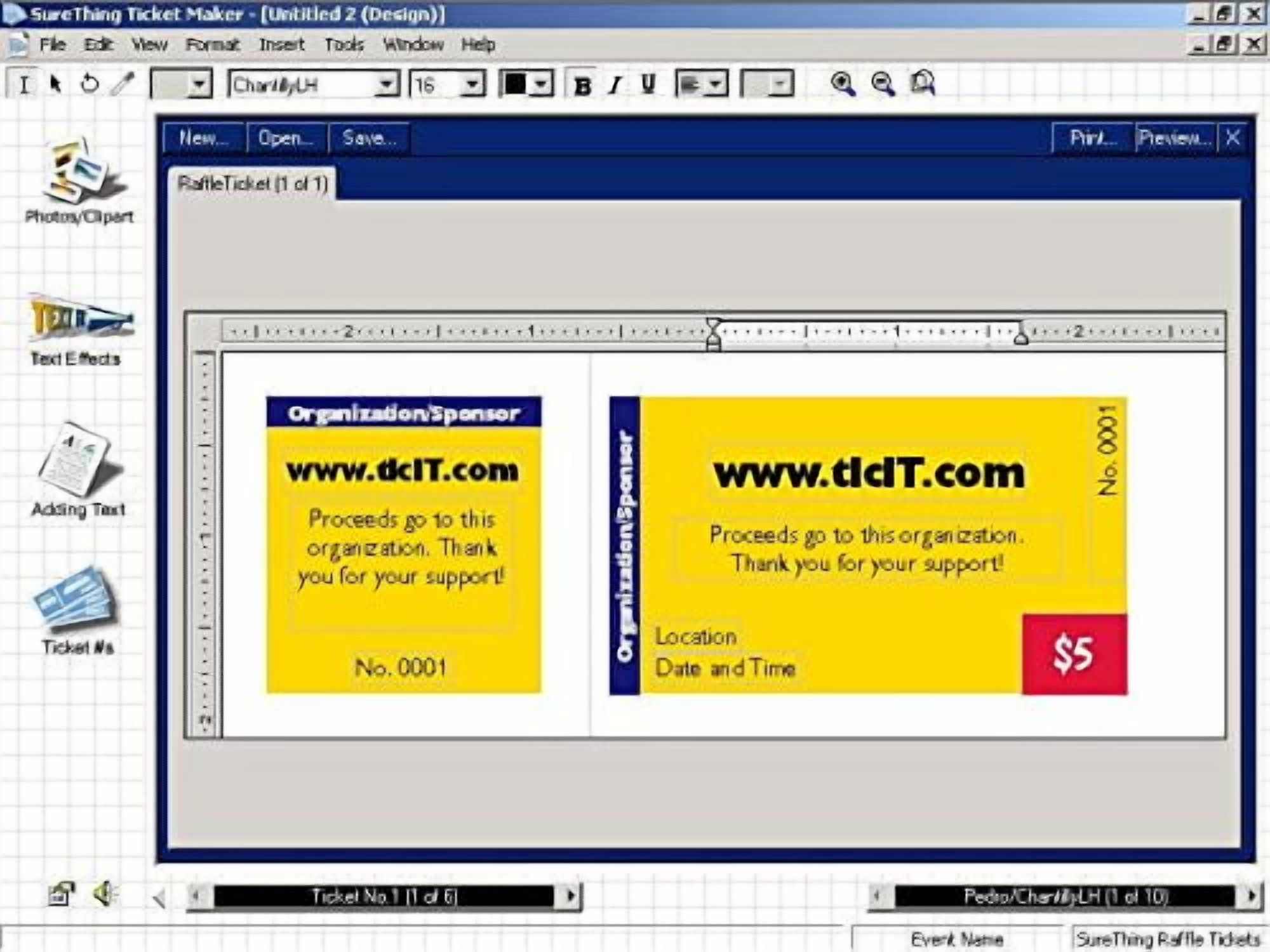 800 Tickets, Compulabel 411210 Refill for Raffle Ticket System