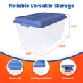 thumbnail image 3 of Hefty 72 Qt Hi-Rise Stackable Plastic Storage Bin w/ Lid, 6 Pack, Blue, 3 of 10