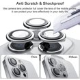 thumbnail image 5 of Camera Lens Protector for iPhone13 Pro Max/iPhone 13 Pro,for iPhone 13 Pro Max Screen Protector for Lens,9H Tempered Glass Film Full Cover Sticker Accessories,Aluminum Alloy Lens Screen Cover-Silver, 5 of 5