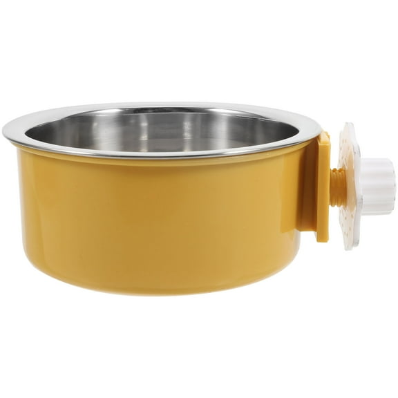 Masteelf Crate Dog Bowl Removable Stainless Steel Pet Bowls Hanging Crate Food Water Feeder Pet Metal Bowl for Dogs Cats Small Animals