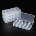thumbnail image 5 of Unique Bargains Fishing Tackle Box, 4 Pack 4.9 x 2.4 x 1 Inch Plastic 5-Grid Fish Lure Bait Hooks Accessory Storage Container, Clear, 5 of 5