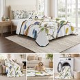 thumbnail image 6 of Full Quilt Set 78''x90'', Bird Leaf Lightweight Summer Bedspread Coverlet Set with 2 Pillow Shams, Spring Summer Tree Branch Farmhouse Retro Breathable All Season Quilt Bedding for Bedroom/Guest Room, 6 of 9