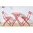 thumbnail image 1 of YUSAZENS Ensemble Bistro Pliant de Patio 3 Pcs, Aucun Assemblage pour Usage Intérieur Extérieur Rouge, 1 of 1
