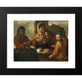 thumbnail image 2 of Giacomo Francesco Cipper 14x11 Black Modern Framed Museum Art Print Titled - A Girl Knitting and a Woman Feeding a Child, 2 of 5