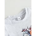 thumbnail image 5 of Wassery Toddler Baby Boys Summer Outfits Short Sleeve  Letter Cattle Print T-shirt and Casual Solid Color Elastic Shorts Set 0-3T, 5 of 8