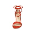 thumbnail image 5 of BLISSFUL STEP Women's Sandals Solid Summer Block Heels Lace up Sandals Orange 6.5, 5 of 7