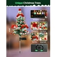 thumbnail image 4 of COCOBELA 2PCS Solar Christmas Trees Lights Outdoor Decor Waterproof, 40LED Small Metal Xmas Tree Pathway Lights, Garden Stake Lights Yard Decor with Snow 2 Modes for Path Lawn Patio, 4 of 7