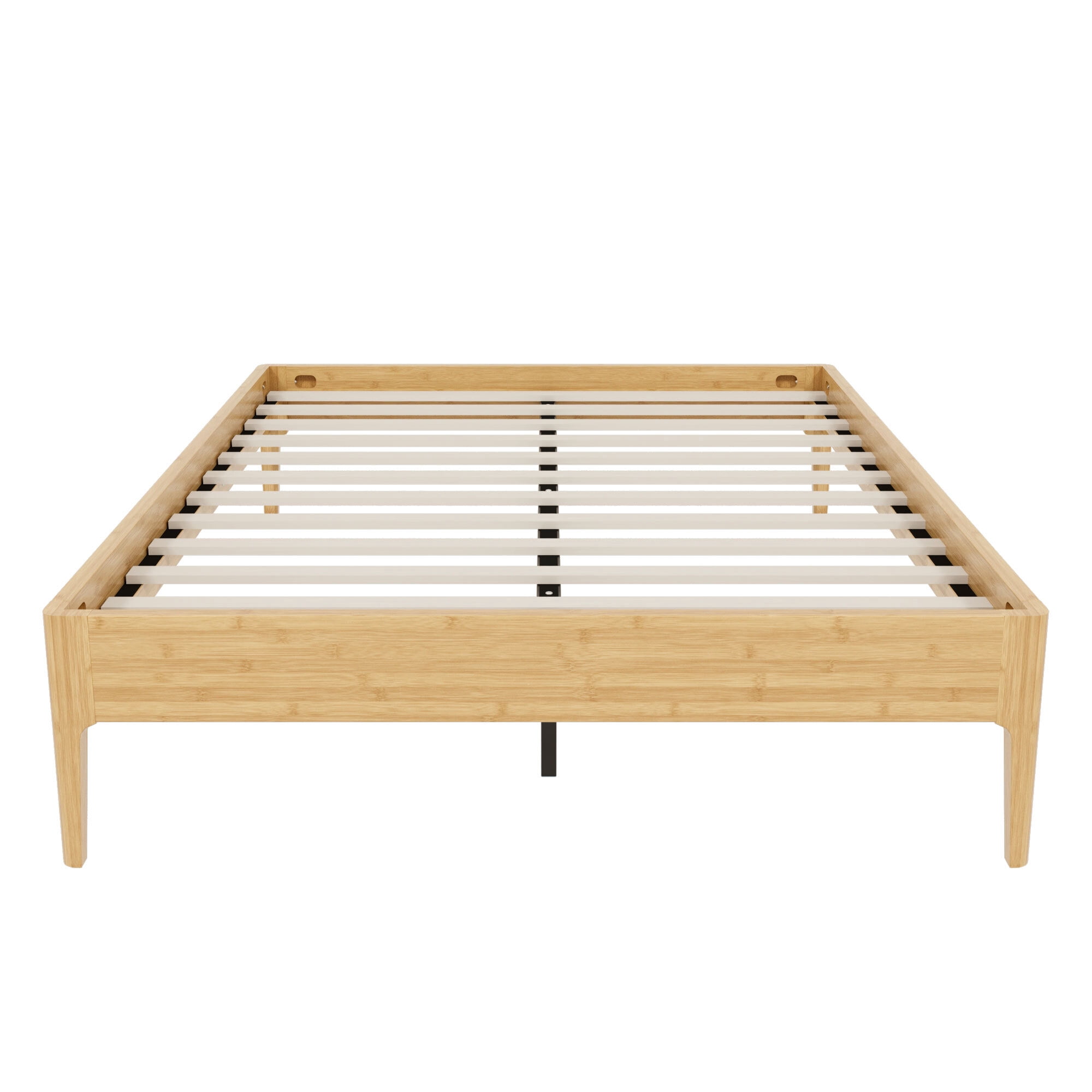 Euroco Bamboo Wood Platform Bed, Full Size Minimalist Style Bed, Natural