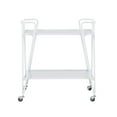 thumbnail image 3 of Bowery Hill Metal and Mirorred Mid Century Bar Cart in White, 3 of 14