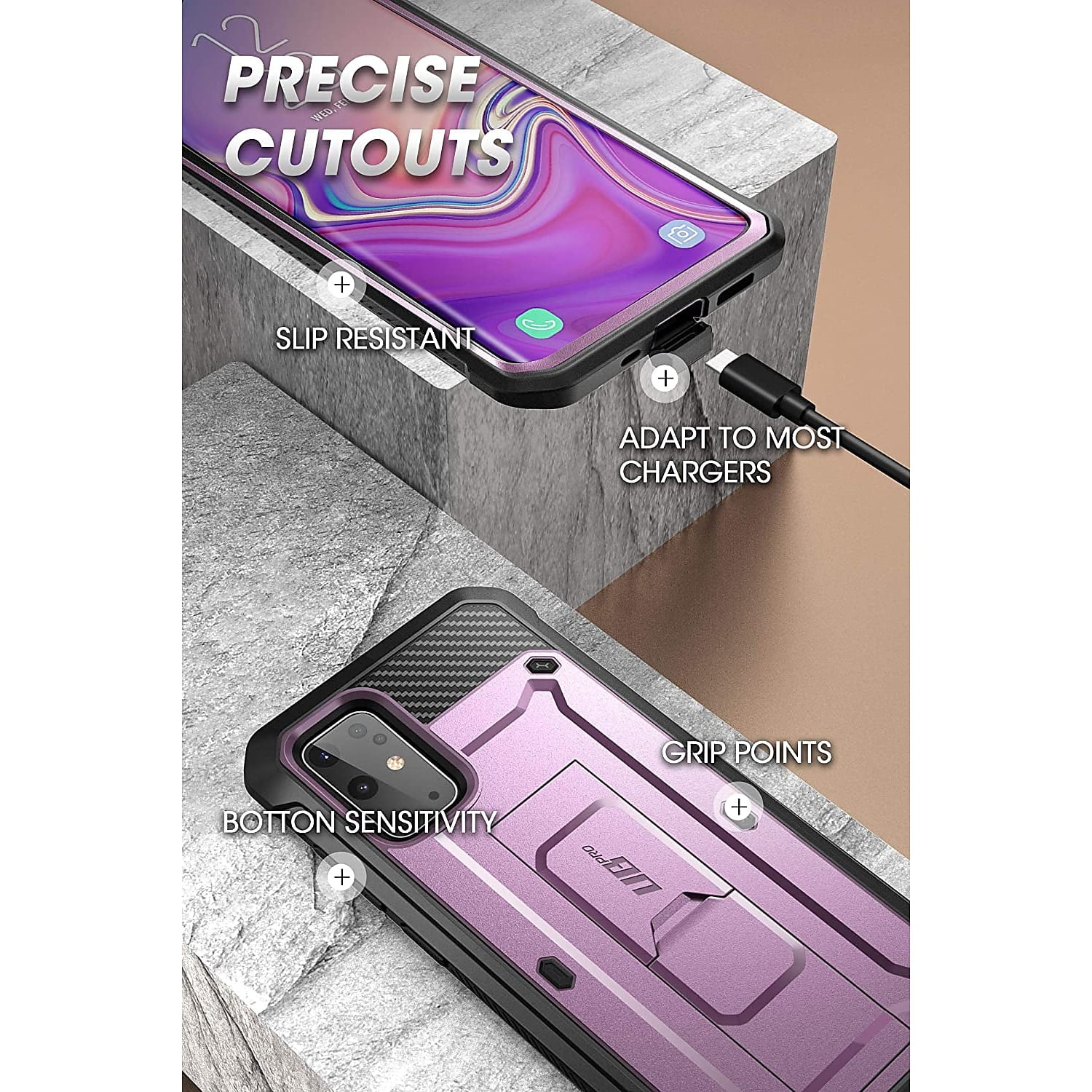 SUPCASE Unicorn Beetle Pro Purple Rugged Case for Galaxy S20 Plus (S-S20P-UBP-PU)