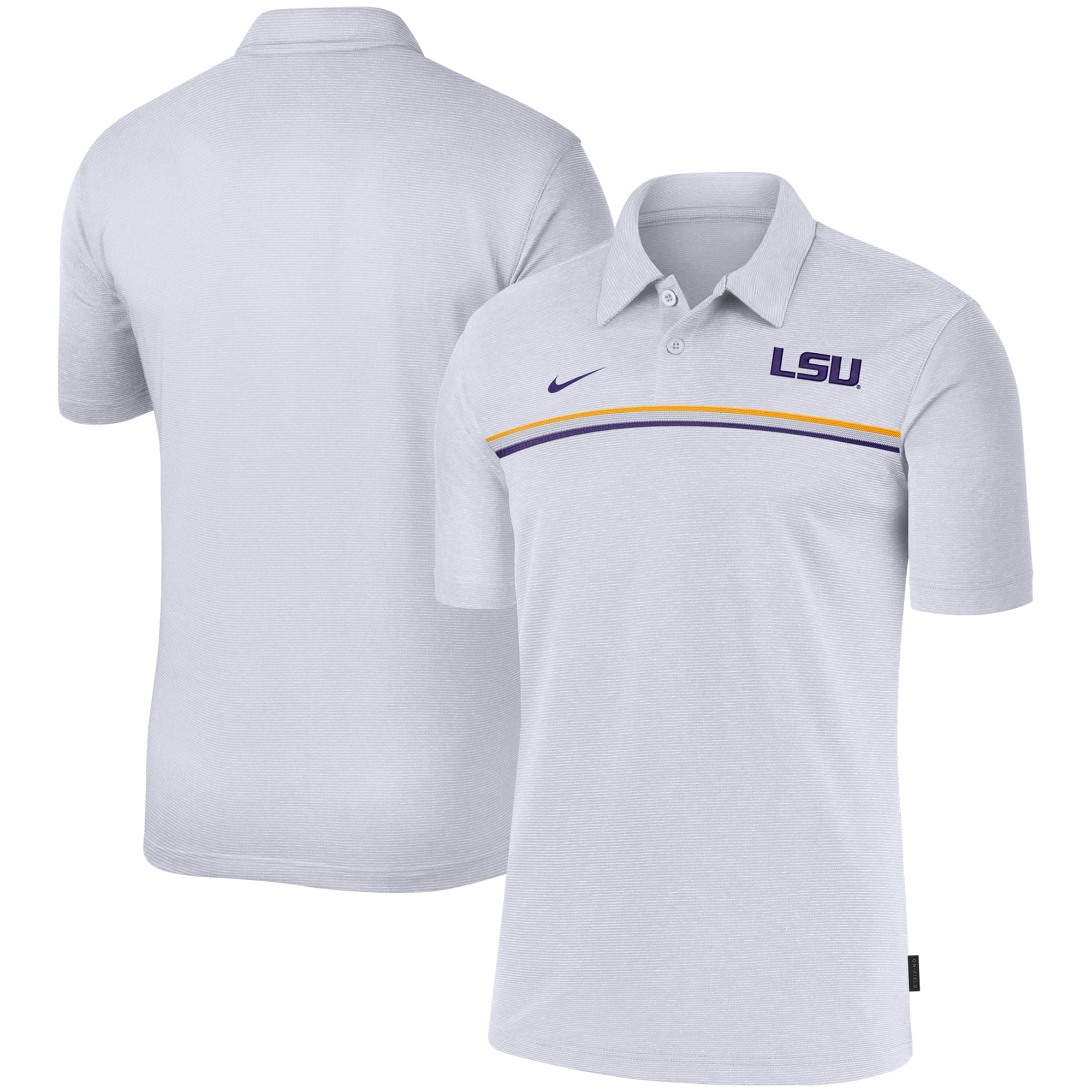 white lsu polo shirt